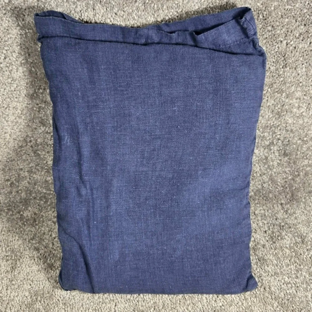 Anthropologie Euro Sham Navy Blue Soft Washed Linen Square 26x26